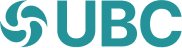 The logo for UBC, which features a teal stylized swirling design on the left, followed by "UBC" in the same teal color.