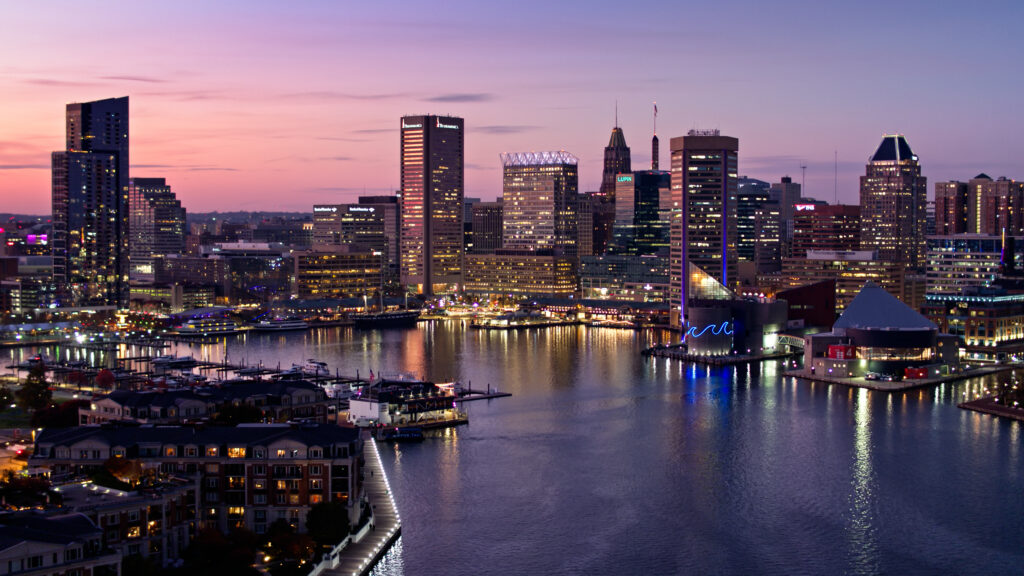 An image of the inner harbor of Baltimore where this safety conference takes place