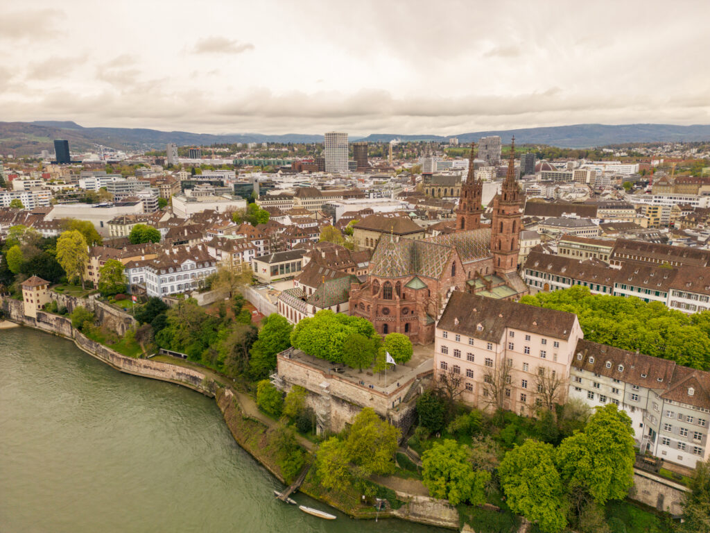 A birds eye view of Basel, Switzerland