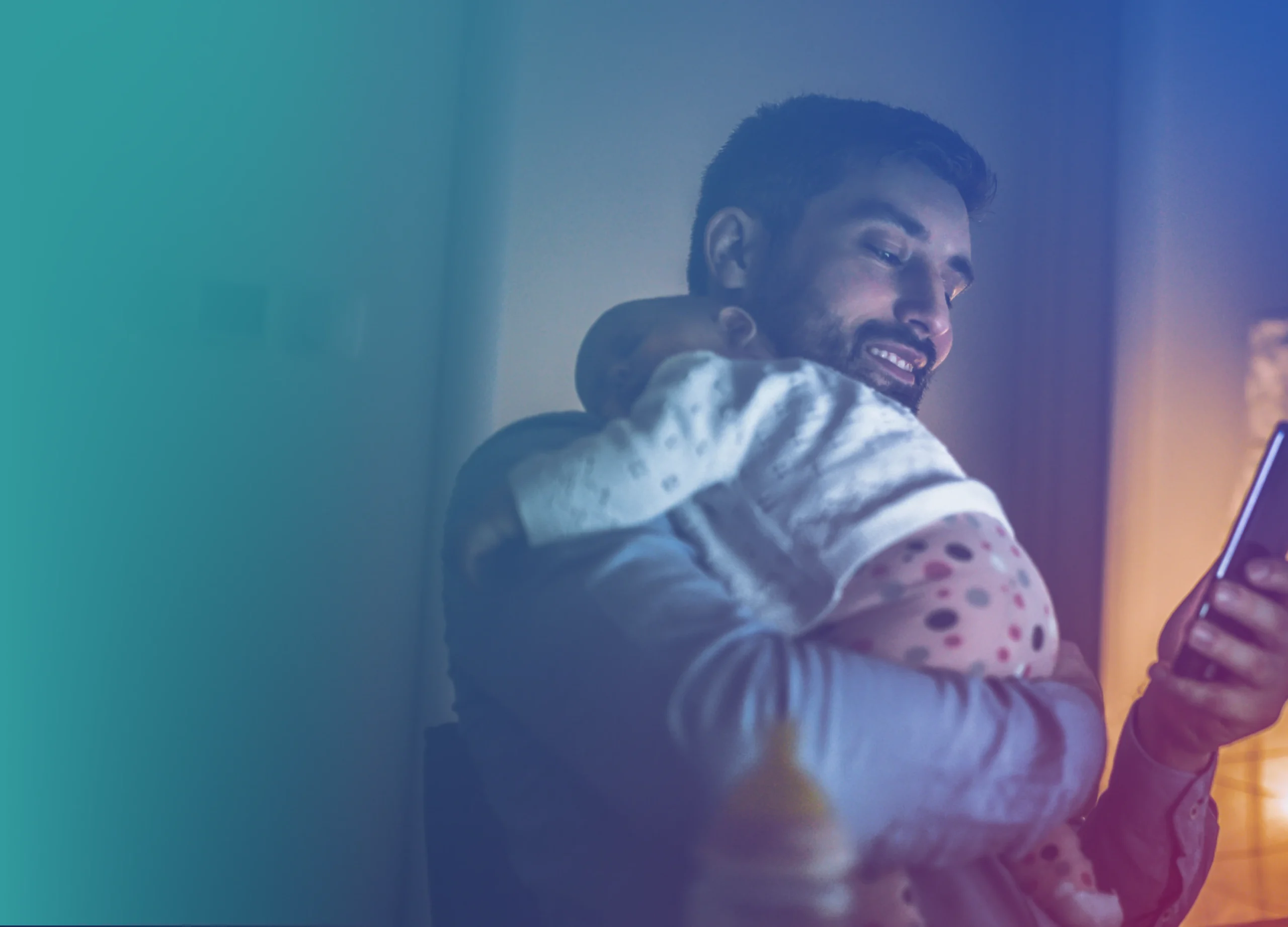 Man holding a baby